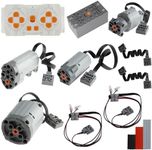 TEESE 22pcs Technic-Motor Set with Adjustable-Speed-Remote-Battery-Box, Extension-Cord-Light-Cable, Compatible with Technic-Parts