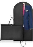 Niviy Suit Bag 120 * 60cm Foldable Suit Carriers for Men, Travel Garment Bag with Handles Waterproof Anti-mite Breathable for Wardrobe and Travel Dustproof (Black)