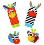 Funky Planet Sozzy Socks Baby Toys - Sensory Toys for Babies - Baby Foot Rattle - Baby Hand Foot - Baby Sensory Toys - Baby Rattle 4pcs - A Toy Developing Baby's Senses for A Newborn Baby - Soft Toy