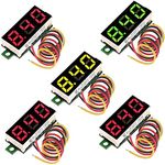 RUNCCI-YUN Mini Digital Voltmeter Mini 0.28 inch Three-Wire DC 0-100V Voltage Gauge Tester,LED Mini Voltmeter Digital Voltage Display Panel Meter(5Pcs)