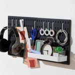 Keepo Pegboard Combination Kit, Pegboards and Accessories Modular Hanging for Wall Organizer, Crafts Organization, Ornaments Display, Nursery Storage, Peg Board (Black, 22″×11″)