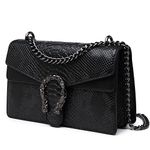 Travistar Cross Body Bag Women PU Leather Handbags Shoulder Bags for Women Small Black Crossbody Bags for Women Designer Side Bags for Women Ladies Clutches Purse Evening Bag Satchels with Chain