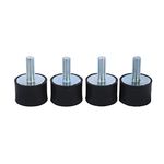 Rubber Mounts, 4 PCS M8 Rubber Mounts Shock Absorber Vibration Mounts Anti Vibration Silentblock Car Boat Bobbin Isolator (Thread Size: 6 x 18mm)