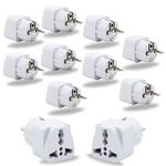 Hi-PLASST India to Europe Converter Plug, Germany Travel Adapter (Pack of 10) Type E/Type-F Universal Socket with Schuko Pin Power Plug, 2pin to 3pin South Korea • France • Europe • Russia