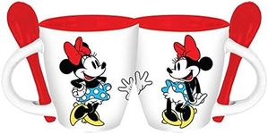 Disney Minnie Mouse Waves Espresso Mug w/Spoon, White Red