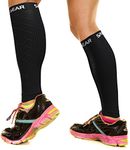 Calf Compression Sleeve for Men & Women, Best Footless Socks for Shin Splints & Leg Cramps, Runners Calves Circulation Remedy, Support Stockings, Running Gear, Basketball Lycra Tights -Free Ebook