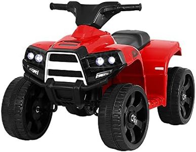 Rigo Kids Ride On Car ATV, 6V Battery Horn Headlight Built-in Music 20kg Capacity Quad Bike Electric Motorbike for Toddlers Baby Walkers Little Tikes Rides Kid Toy Red