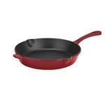 CUISINART CI22-24CR Chef's Classic Enameled Cast Iron 10-Inch Round Fry Pan, Cardinal Red