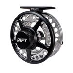 Rift Breach Fly Fishing Reel – Anodized Aluminum CNC Fly Reel Fly Fishing Gear, Reversible 1-Way Clutch Bearing with Premium Carbon Stainless Steel Disc Drag 5/6 Fly Fishing Reel, 84mm Diameter Spool