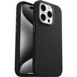 OtterBox Symmetry Series Cactus Leather MagSafe Case for iPhone 15 Pro, Shockproof, Drop proof, Protective Thin Case, 3x Tested to Military Standard, Black