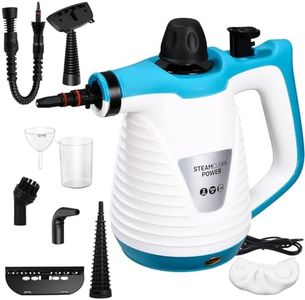 FAOKZE Dampfreiniger mit 10 Zubehörteilen, 1050W Hand Dampfreiniger Handger ät, 3,0 bar Dampfdruck 500ml 3 Minuten Aufheizzeit, Dampfreiniger Boden für Auto Bad Fenster Teppich Sofa Fliesen Fugen