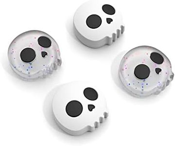 Halloween Thumb Grip Caps for Nintendo Switch Joy-Con, Cute Silicone Joystick Cap Covers Accessories Compatible with Nintendo Switch/OLED/Lite Joycon, 4PCS Skull