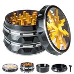 Transparent lid Black Gold Aluminium Alloy Herb Grinder2.5" - 4 Piece Grinder Royal Vintage Metal Grinder - Gift Grinder