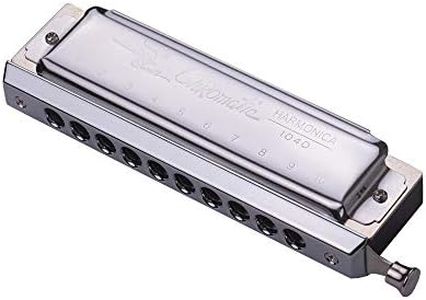 Swan Chromatic Harmonica, Swan Chromatic Harmonica 10 Holes 40 Tones Key of C Silver with Exquisite Box