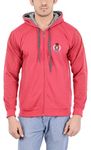 Louis Carlo Men's Fleece Jacket (5507 L Burgandy-Medium, Red, Medium)