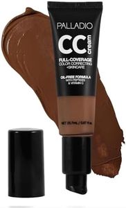 Palladio Full-Coverage Color Correction CC Cream, Oil-Free with Peptides & Vitamin C, Best for Correcting Redness and Uneven Skin Tone, Buildable Foundation Coverage (Rich 52W)