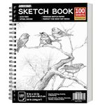 FIXSMITH 9"X12" Sketch Book, 100 Sheets (68 lb/100gsm) Sketchbook, Spiral Bound Art Supplies Drawing Pad, Durable Acid Free Drawing Paper, Ideal for Kids & Adults, Bright White