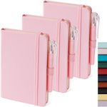 NIRMIRO Small Notebook Journal with Pen, 3 Pack Mini Pocket Size Pink Journals Notebooks Bulk for Women Work School Writing Note Taking