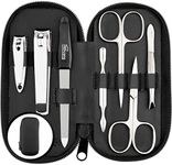 marQus Manicure Set Solingen Made in Germany - 7 piece stainless steel exclusive finger & toe nail clippers set in Nappa black leather case, made in Solingen Germany* (except for clippers)