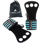 AEOLOS Gymnastics Hand Grips/Crossfit Gloves with Wrist Wrap Support -Perfect for WODs,Pull up,Power Weight Lifting,Kettlebells and Gym Workout (Blue4)