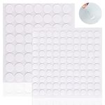 156 PCS Clear Sticky Dots, Clear Adhesive Dots No Traces Adhesive Sticker Transparent Putty Round Clear Sticky Tack Reusable Double-Sided Putty for Wall Metal Glass Ceramic Wood Plastic (10mm,15mm)