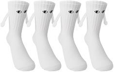 Keauexp Hand Holding Socks Magnetic In Hands That Hold Funny Men Couple For Women, Novelty Friendship Couples Bestie Gift (Embroidery White-2 Pairs), Embroidery White-2 Pairs