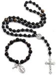 Rosary Beads Catholic, 8mm Lava Roc