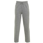 MALAIKA Mens Open Hem Jog Pants/Men Plain Jogging Bottoms Joggers Fleece Pants Gym Sports Trousers Plus Sizes Small to XXXXXL 5XL (L, Silver Grey)