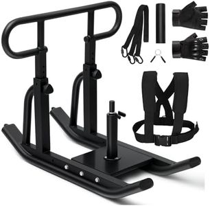 Pulaim Weight Sled, Fitness Sled, Fitness Strength Training Sled,Adjustable Height Weight Training Sled, Heavy Duty Workout Sled for 1" and 2" Weight Plates- with Size S Tactical Gloves