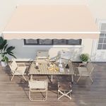 YODOLLA DIY Awnings For Patio, 2 × 2.5m Garden Awning, Sun Shade Retractable Awning with Hand Crank, Manual Awning Canopy Anti-UV&Waterproof for Patio, Beige