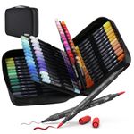 KEMYR Markers for Adult Coloring Books: 80 Colors Markers Set Dual Tips Fine & Brush Pens Water-Based Art Markers for Adults Drawing Sketching Bullet Journal Writing Lettering No bleeding