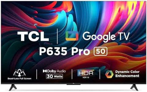 TCL 126 cm (50 inches) Bezel-Less Full Screen Series Ultra HD 4K Smart LED Google TV 50P635 Pro (Black)