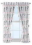 Disney Mickey Mouse Jersey White 4 Piece 63" Curtain/Drapes Set (2 Panels, 2 Tiebacks)