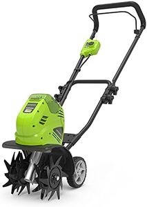 Greenworks G40TL Cordless Cultivator, Front Tine Tiller Rotavator, 25cm Working Width, 13cm Tilling Depth WITHOUT 40V Battery and Charger, 3 Year Guarantee
