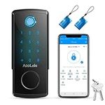 AppLoki Fingerprint Door Lock, Keyless Entry Door Lock with APP Bluetooth, Keypad Door Lock with Deadbolt, Front Door Lock Works with Alexa Voice, Fob, e-Key and Code, Auto-Lock for Apartment Home