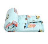 FRESH FROM LOOM Double Bed Cartoon Printed Blankets for Kids | Dohar for Kid Boys & Girls | Glace Cotton Soft Children Comforters | Summer & Winter Blankets (90x100 Inches | King Size | Bus Aqua)