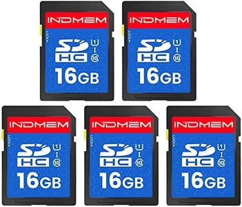 INDMEM SD Card 16GB (5 Pack) - SDHC Flash Memory Card UHS-I U1 Class 10 High-Speed Full HD Video Compatible with Digital Point-and-Shoot Cameras, HD Camcorders, DSLR and PC