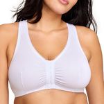 Glamorise Women's Plus-Size Complete Comfort Cotton T-Back Bra, White, 38G/H