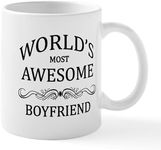 CafePress World's Most Awesome Boyfriend Mug 11 oz (325 ml) Ceramic Coffee Mug