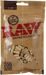 RAW Natural unrefined rolling papers, slim cellulose filters, 200 Count (Pack of 1)