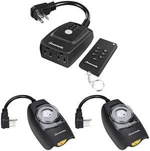DEWENWILS Outdoor Timer with Remote and 2 Pack Mechanical Timer