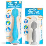 Bumco Diaper Cream Spatula + Mini Baby Bum Brush for Baby Butt Cream with Travel Case - Diaper Cream Applicator Set, Butt Spatula Baby Necessities, Diaper Cream Brush, Blue & Gray