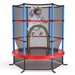 Giantex Trampoline for Kids, ASTM Approved 55'' Mini Kids Trampoline with Safety Enclosure Net, No-Gap Safe Design, Easy to Assemble 4.6 Ft Outdoor Indoor Small Toddler Trampoline