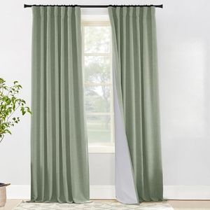 PANELSBURG Cute Kids Blackout Curtains for Sliding Glass Door Vintage Aesthetic Sage Green Curtains 96 Inches Long Western 2 Pages Curtains for Bedroom Living Room
