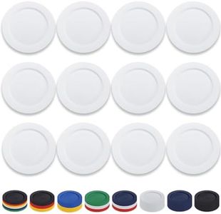 Berglander White Plastic Plates Set of 12 Pieces 10", Reusable and Unbreakable Flat Dinner Plates, Salad Plates, Pasta Bowls, Dishes Set Easy to Carry for Home, Garden, Picnic, Camping, Outdoor