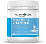 Healthy Care Fish Oil + Vitamin D3 Capsules - Supports Heart and Bone Health - Premium Dietary Supplement - All-Natural Ingredients - 200 Capsules