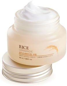 The Face Shop Rice Ceramide Moisturizing Cream - Rice Extract + Rice Bran Oil - Hydrating Targets Dryness, Brightening - Dermatologically Tested - Lightweight Moisturizer Face Cream - Korean Skin Care