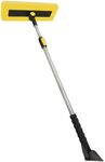Snow Joe SJBLZD-PRX 2-in-1 Telescoping Snow Broom & Ice Scraper — Pivoting Foam Head, Extendable Handle for Cars, Trucks & SUVs — Lightweight, Non-Scratch, Vehicle-Safe Winter Snow Removal Tool