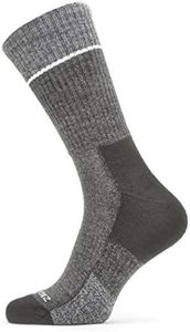 SEALSKINZ Unisex Solo Quickdry Mid Length Socks, Black/Grey, L UK
