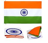 Almoda Creations Indian Flag | Indian National Flag | Premium Cotton Fabric & Professional Quality India Flag (National Flag Size 48x72 inch)